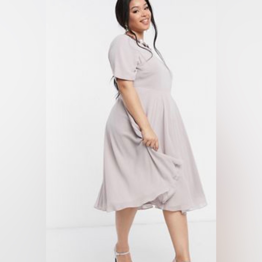 Crop top dusty purple midi dress
